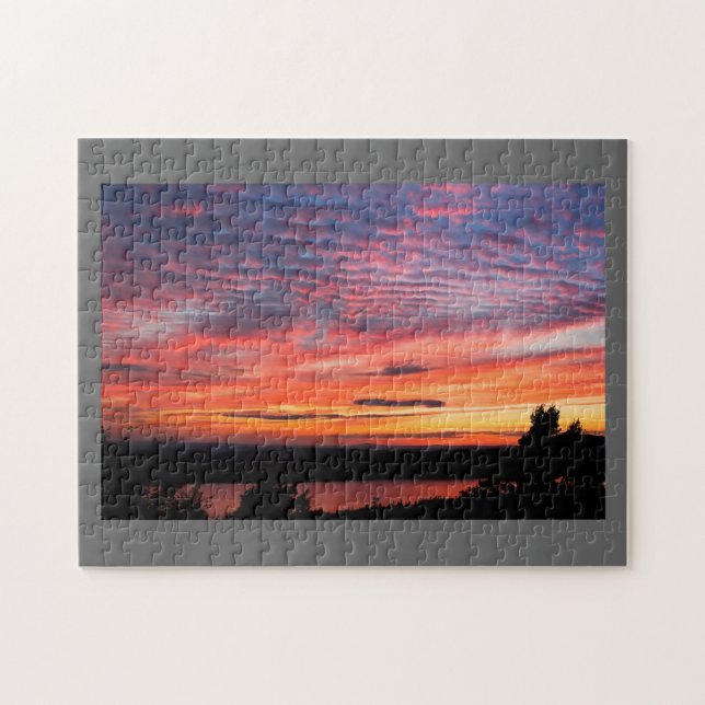 Sunset over Eagle Lake Acadia National Park Jigsaw Puzzle (Horizontal)