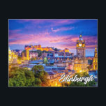 Sunset Over Edinburgh, Scotland Postcard<br><div class="desc">This scenic travel postcard features a photograph of the historic European city of Edinburgh,  Scotland. This postcard would be ideal for best of friends and family.</div>
