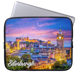 Sunset Over Edinburgh, Scotland, United Kingdom Laptop Sleeve