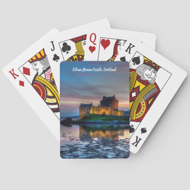 Sunset over Eilean Donan Castle, Scotland Playing Cards (Back)