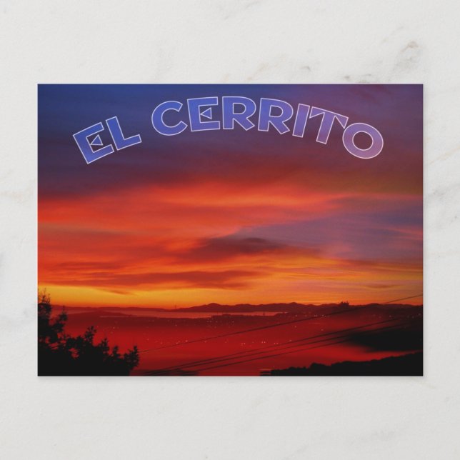 Sunset over El Cerrito, California - postcard (Front)