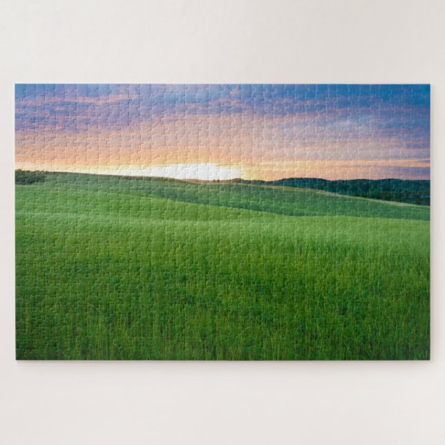 Sunset over fields in Tuscany Jigsaw Puzzle (Horizontal)