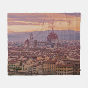 Sunset over Florence, Italy Fleece Blanket