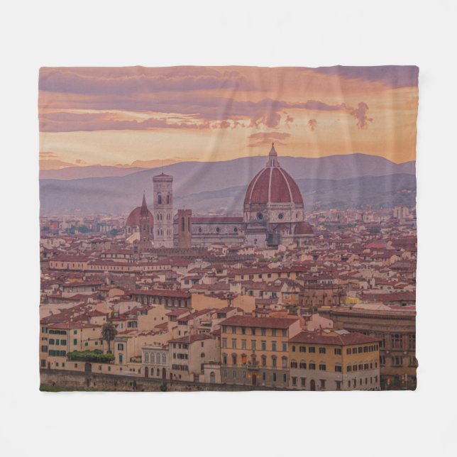 Sunset over Florence, Italy Fleece Blanket (Front (Horizontal))