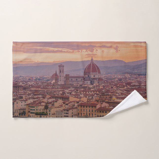 Sunset over Florence, Italy Hand Towel (Hand Towel)