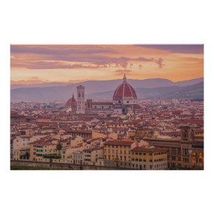 Sunset over Florence, Italy Photo Print