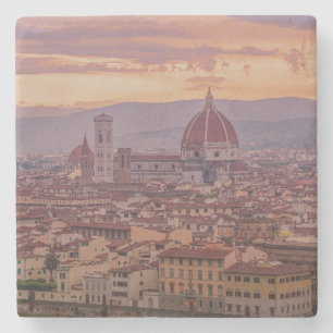 Sunset over Florence, Italy Stone Coaster