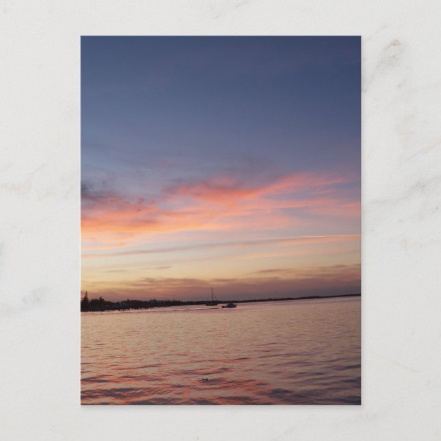Sunset over Florida Bay, Key Largo FL Postcard (Front)