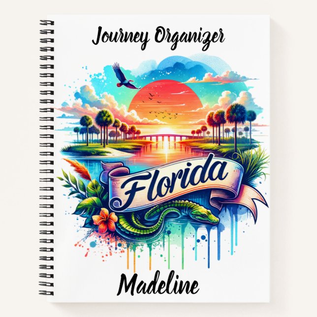 Sunset over Florida's vibrant landscapes Notebook (Front)