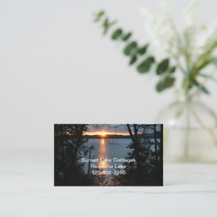 Sunset Over Forest Lake Business Cards