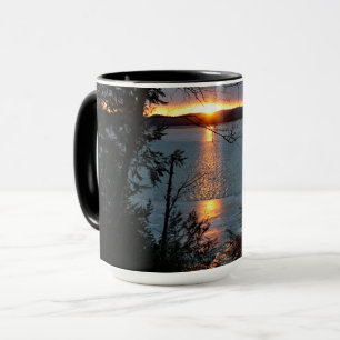 Sunset Over Forest Lake Coffee Mug