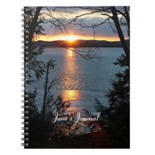 Sunset Over Forest Lake Spiral Notebook