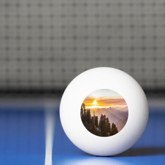 Sunset over forest ping pong ball (Net)