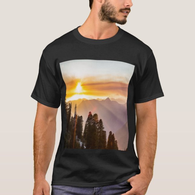 Sunset over forest T-Shirt (Front)