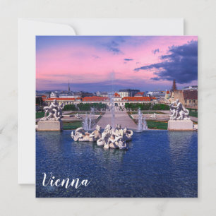 Sunset over fountain in Vienna