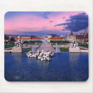 Sunset over fountain in Vienna Mouse Mat