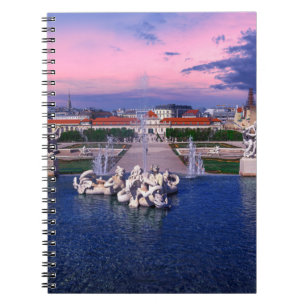 Sunset over fountain in Vienna Notebook