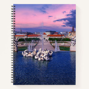Sunset over fountain in Vienna Notebook