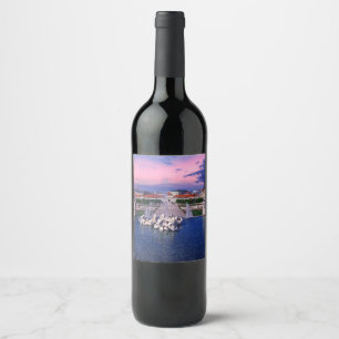 Sunset over fountain in Vienna Wine Label