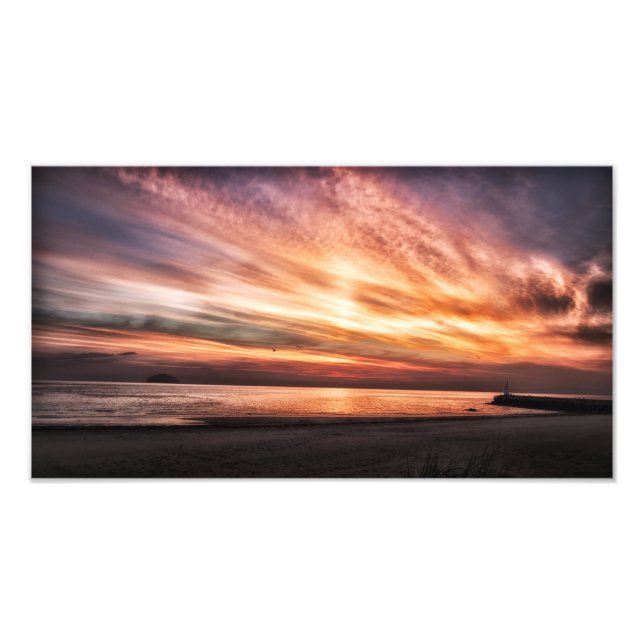Sunset over Girvan Beach, Ayrshire Scotland Photo Print (Front)