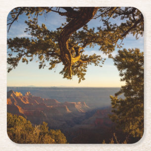 Sunset over Grand Canyon Square Paper Coaster