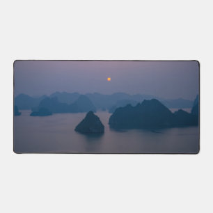 Sunset over Halong Bay - Vietnam, Asia Desk Mat