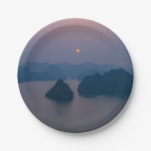 Sunset over Halong Bay - Vietnam, Asia Paper Plate