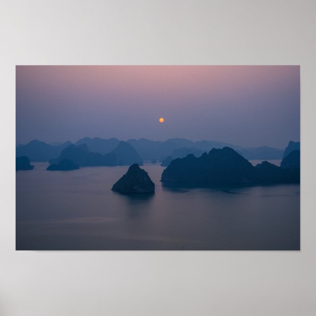Sunset over Halong Bay - Vietnam, Asia Poster (Front)