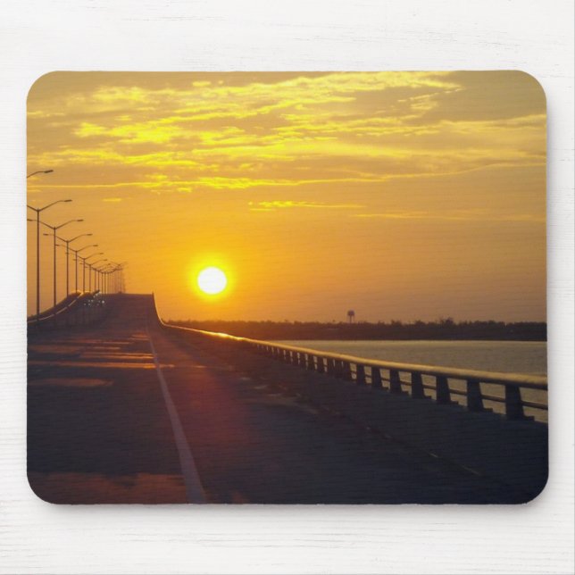 Sunset over HWY 90 Bay St. Louis Bridge Mouse Mat (Front)