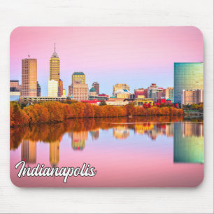 Sunset Over Indianapolis, Indiana, United States Mouse Mat