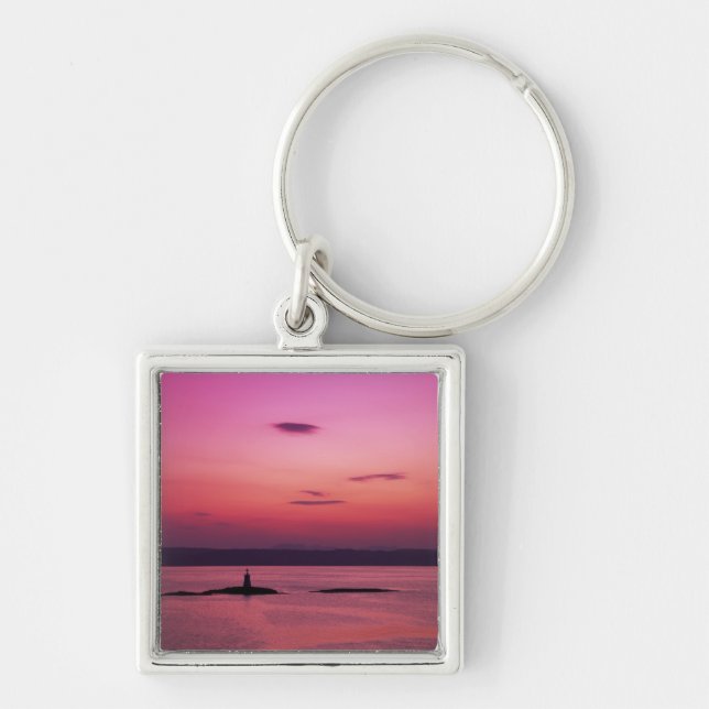 Sunset over Isle of Skye, from Mallaig, Key Ring (Front)