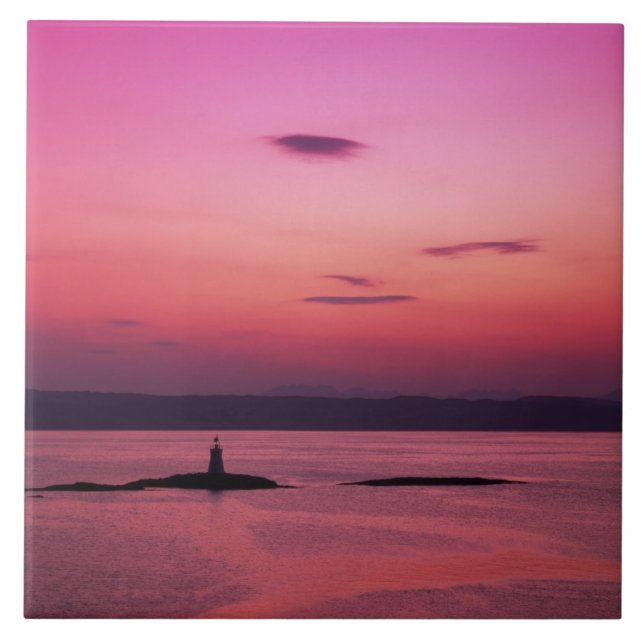 Sunset over Isle of Skye, from Mallaig, Tile (Front)