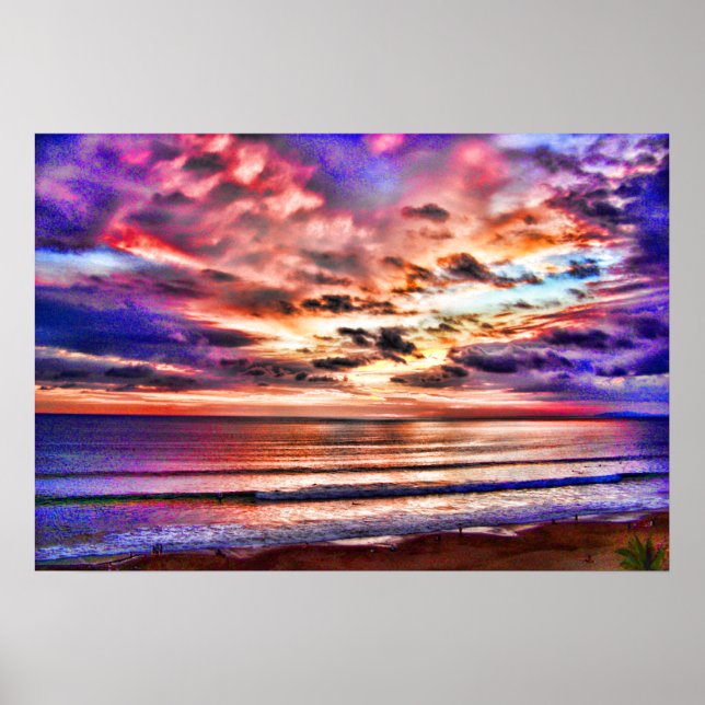 Sunset Over Jaco Beach Costa Rica Poster (Front)
