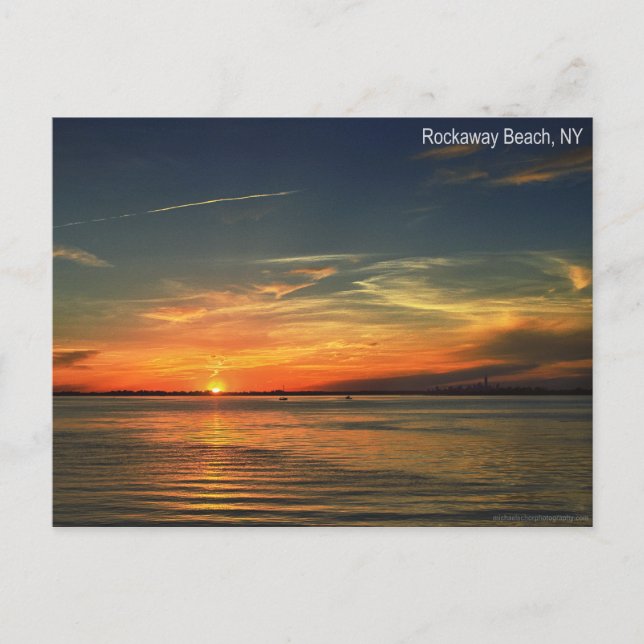 Sunset Over Jamaica Bay in Rockaway Postcard (Front)