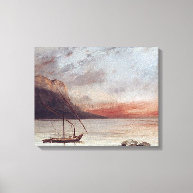 Sunset over Lake Leman, 1874 Canvas Print (Front)