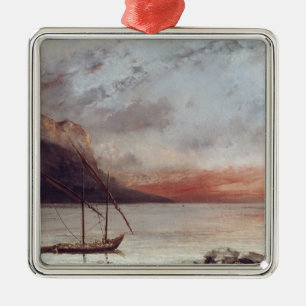 Sunset over Lake Leman, 1874 Metal Tree Decoration