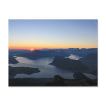 Sunset over lake lucerne