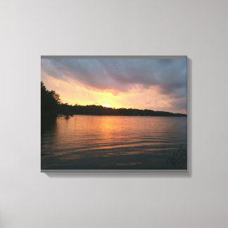 Sunset Over Lake Marion - B&W Canvas