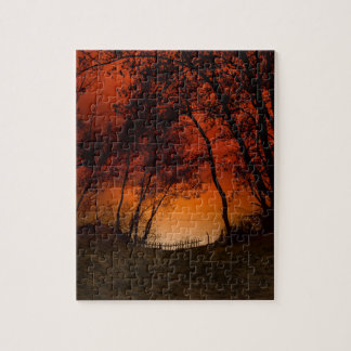 Sunset over Lake Michigan dunes Jigsaw Puzzle