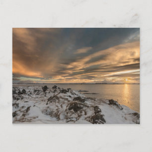 Sunset over lake Myvatn, Iceland Postcard