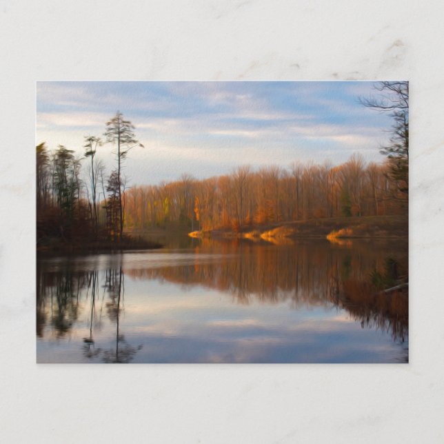 Sunset over lake postcard (Front)
