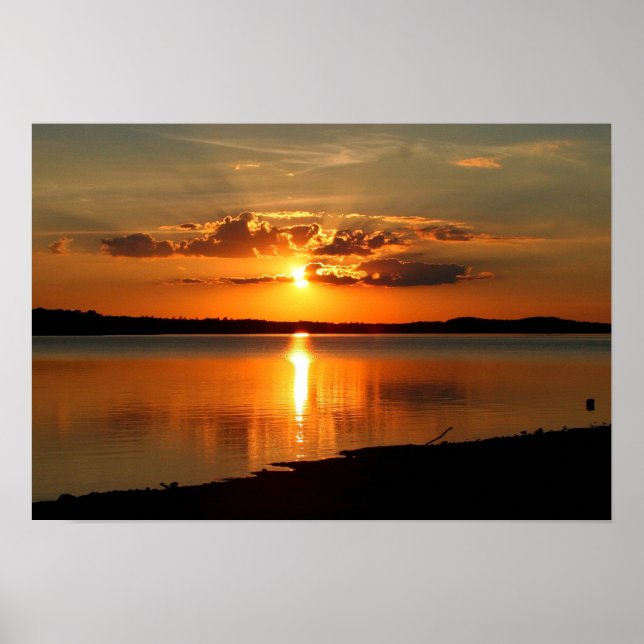 Sunset Over Lake Thurmond Poster (Front)
