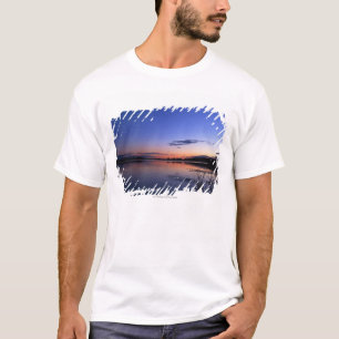 Sunset Over Lake Wabamun With Grass T-Shirt