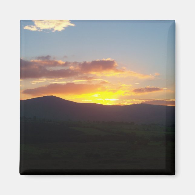 Sunset over Lakeland fells Magnet (Front)