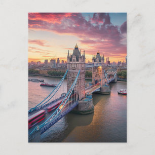 Sunset over London  Postcard