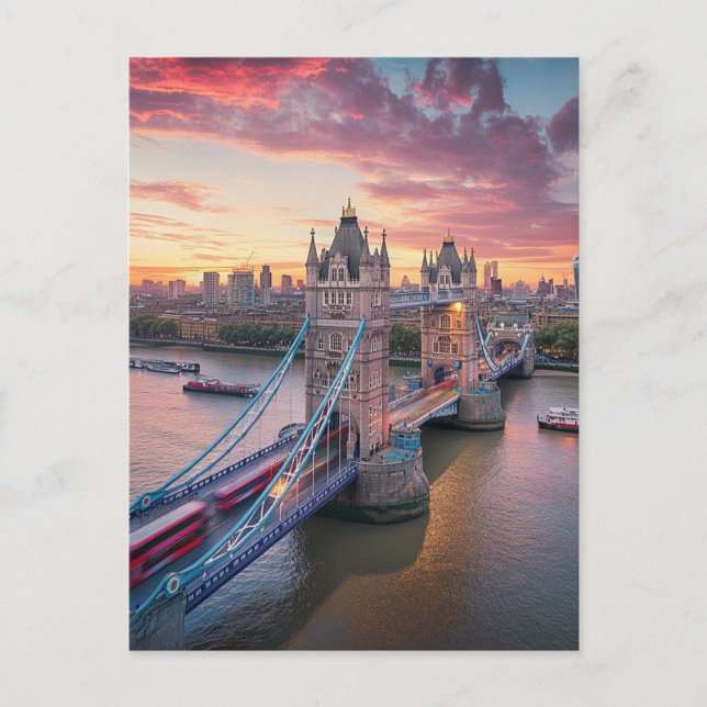 Sunset over London  Postcard (Front)