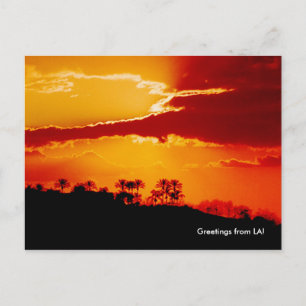 Sunset over Los Angeles California Postcard