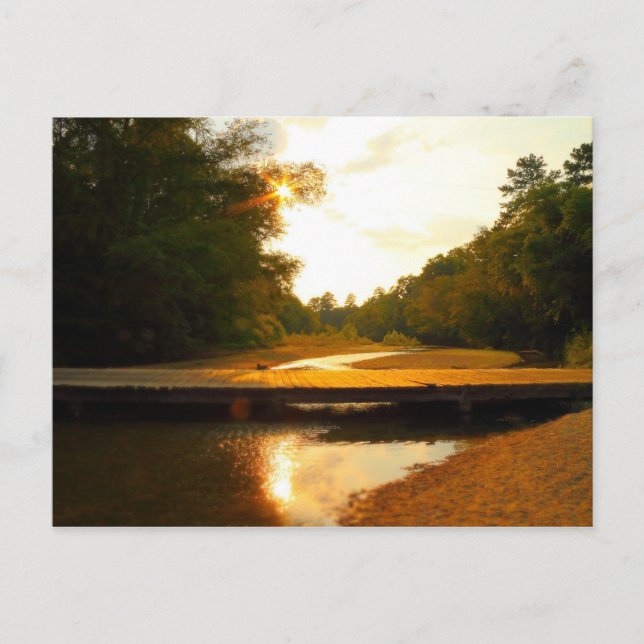 Sunset Over Low Water Bridge Postcard (Front)