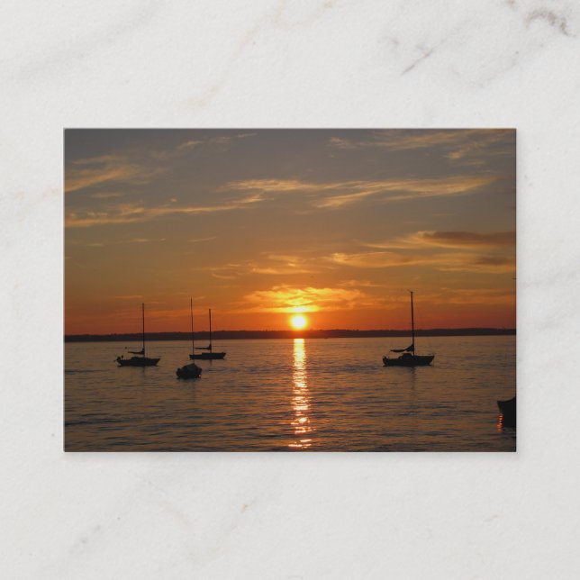 Sunset Over Lummi Island Business Card (Front)