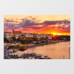 Sunset over Mahon harbour - Menorca, Spain Window Cling